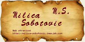 Milica Šobotović vizit kartica